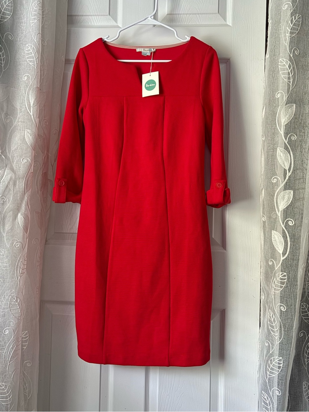 New Boden textured sheath dress cotton blend women size 6R NWT